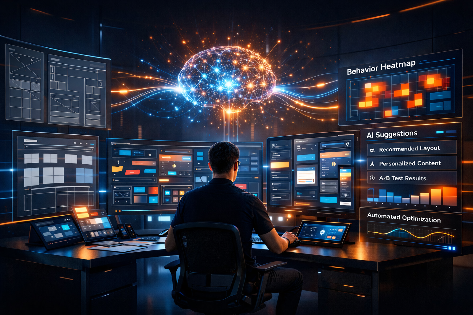 AI-augmented design system generating adaptive user interfaces