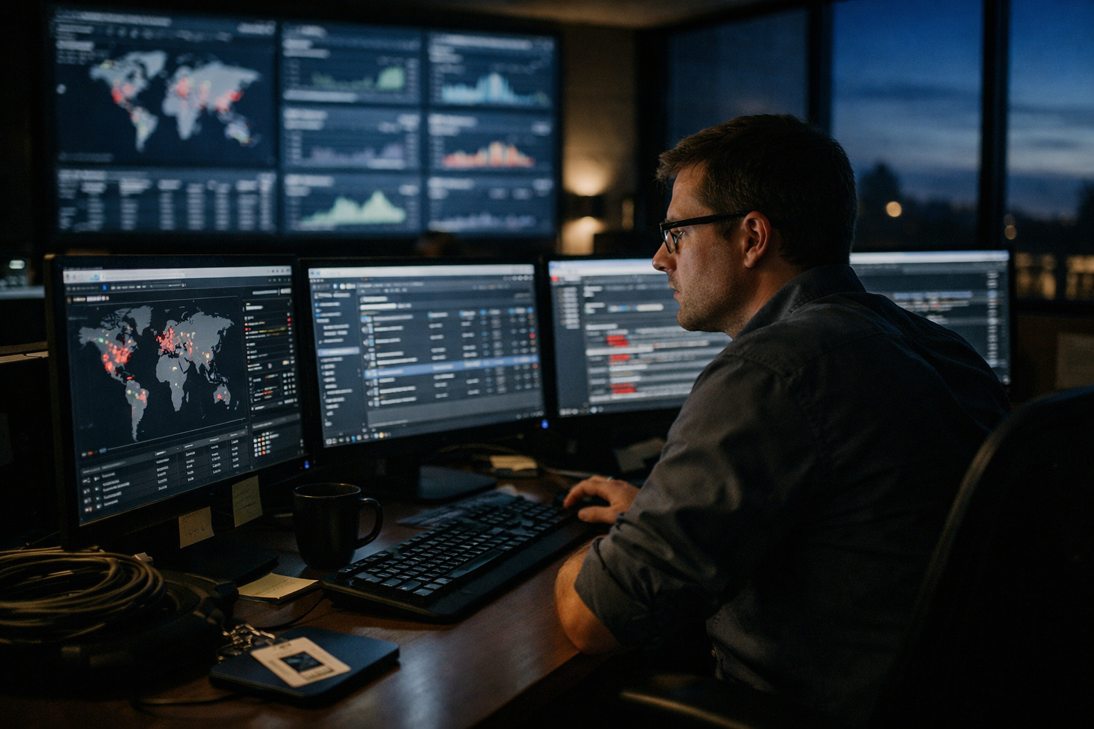 Managed SOC cybersecurity monitoring service detecting and responding to cyber threats 24/7.